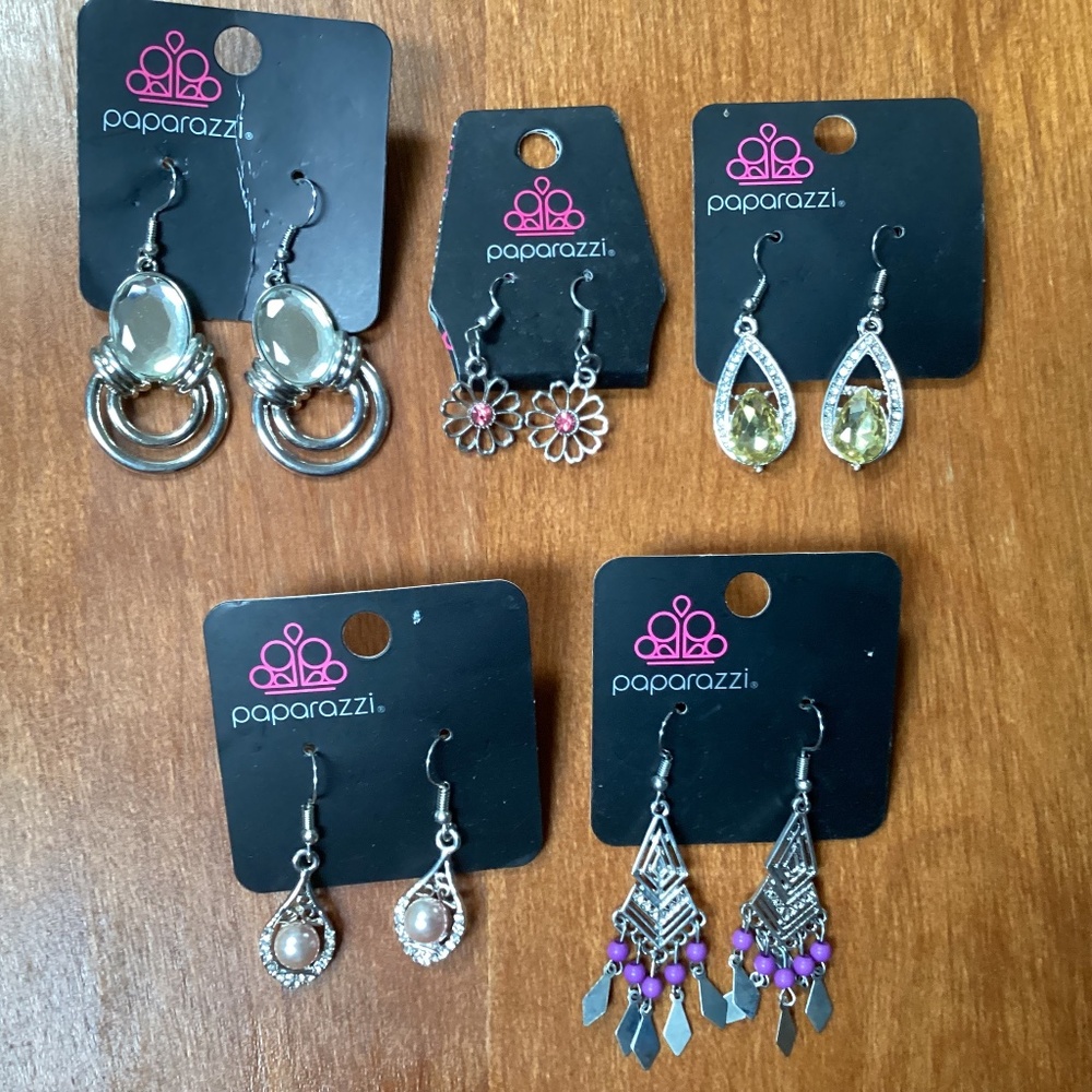 Paparazzi Jewelry Lot 5 pairs Dangle/Drop Earrings New (lot#2)